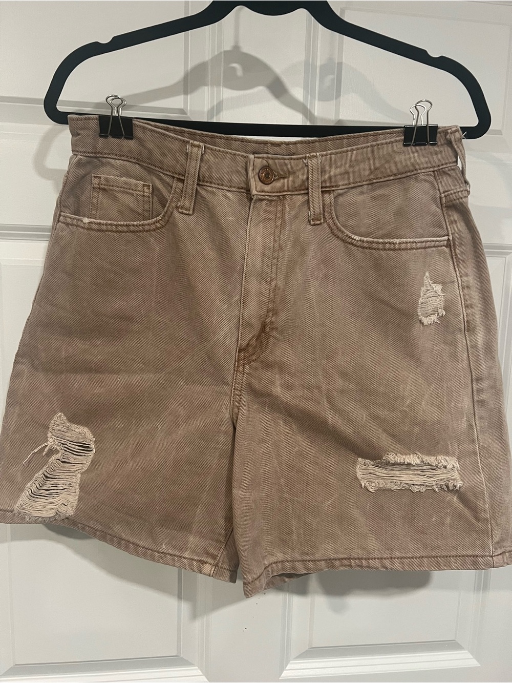 wild fable Taupe Distressed High-Rise Jean Shorts
